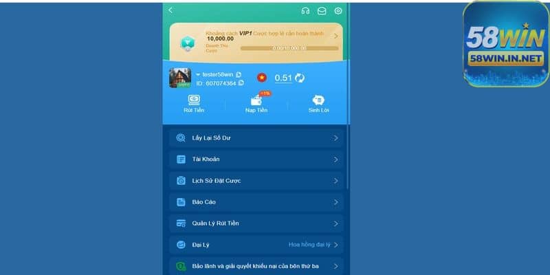 Hướng dẫn các bước đăng nhập 58Win