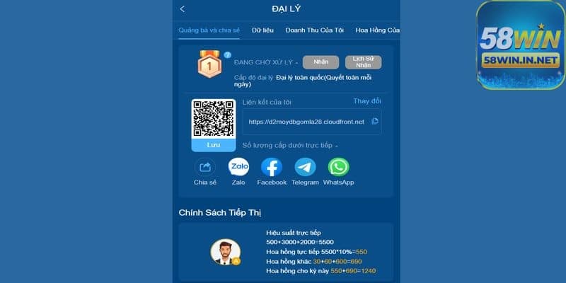 Chương trình hợp tác đại lý hấp dẫn 58WIN